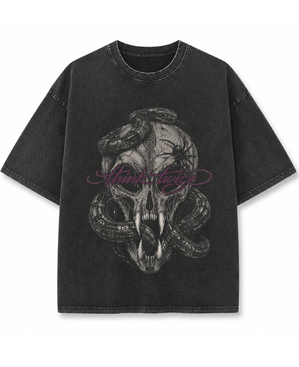 Vintage Fade Wash Oversized T-shirt Front Design