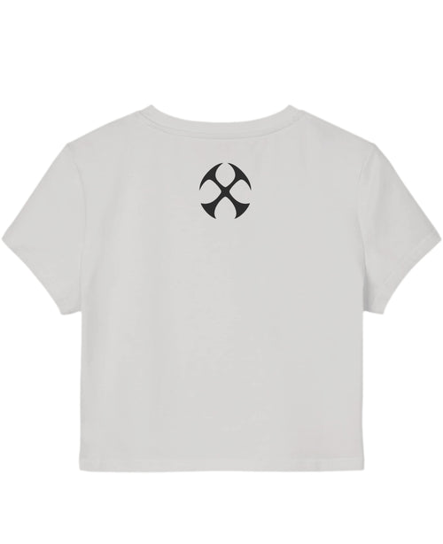 White Baby Tee Back Design