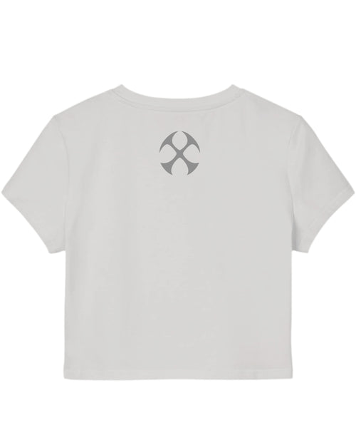 White Baby Tee Back Design