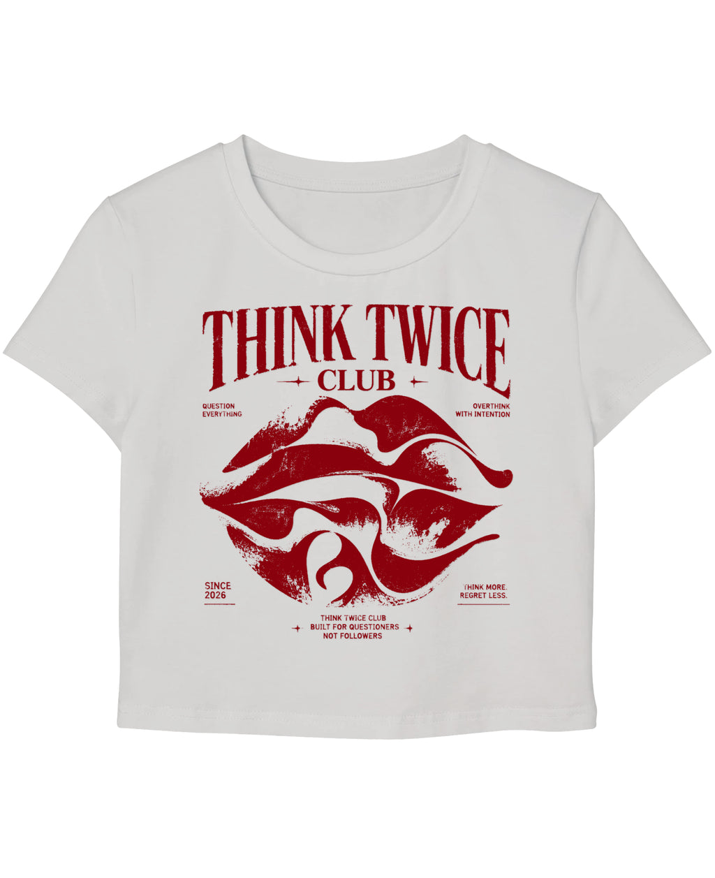 White Baby Tee Front Design