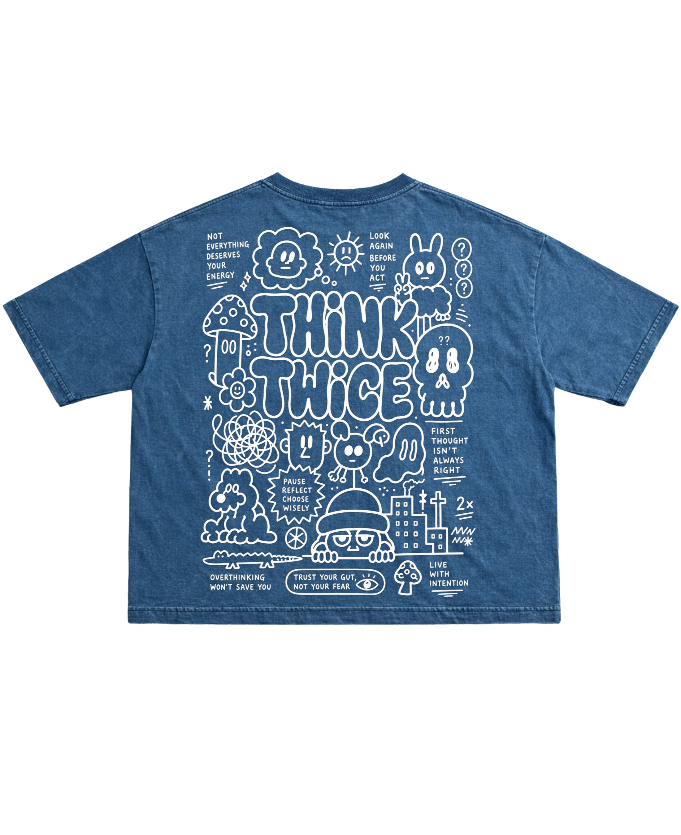 Denim Wash Boxy Fit T-shirt Back Design