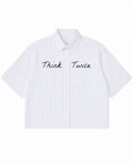 Blue Striped Oxford Boxy Shirt Front Design