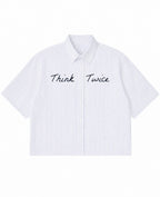 Blue Striped Oxford Boxy Shirt Front Design