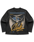 Black waffle knit oversized full-sleeve Front Design