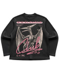 Black waffle knit oversized full-sleeve Front Design