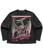 Black waffle knit oversized full-sleeve Front Design