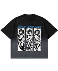 Black Ombré Wash Boxy Fit T-shirt Front Design