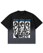 Black Ombré Wash Boxy Fit T-shirt Front Design