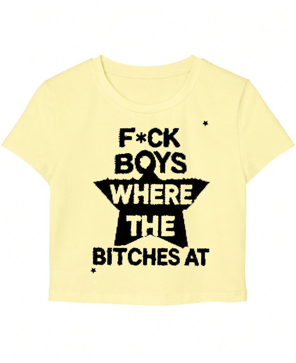 Butter Yellow Baby Tee Front Design