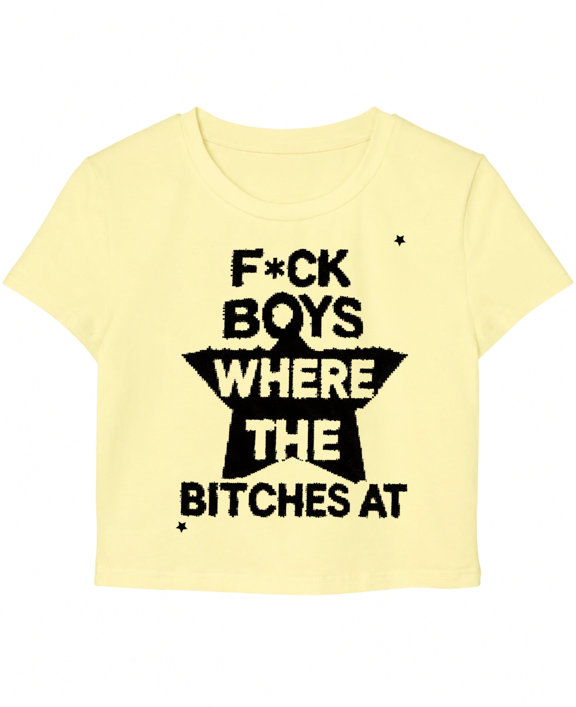 Butter Yellow Baby Tee Front Design