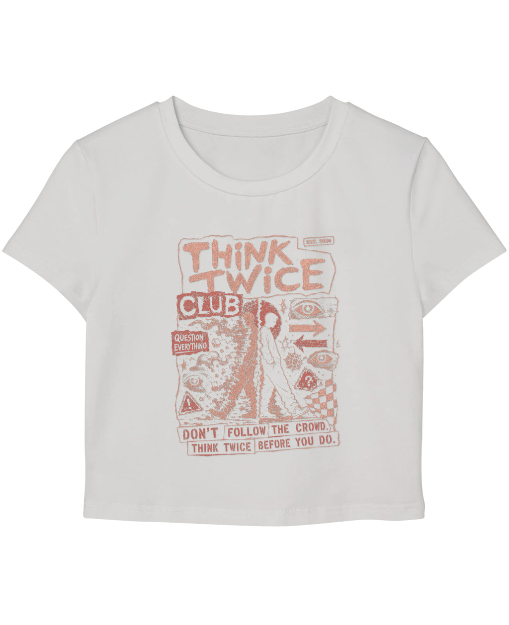 White Baby Tee Front Design
