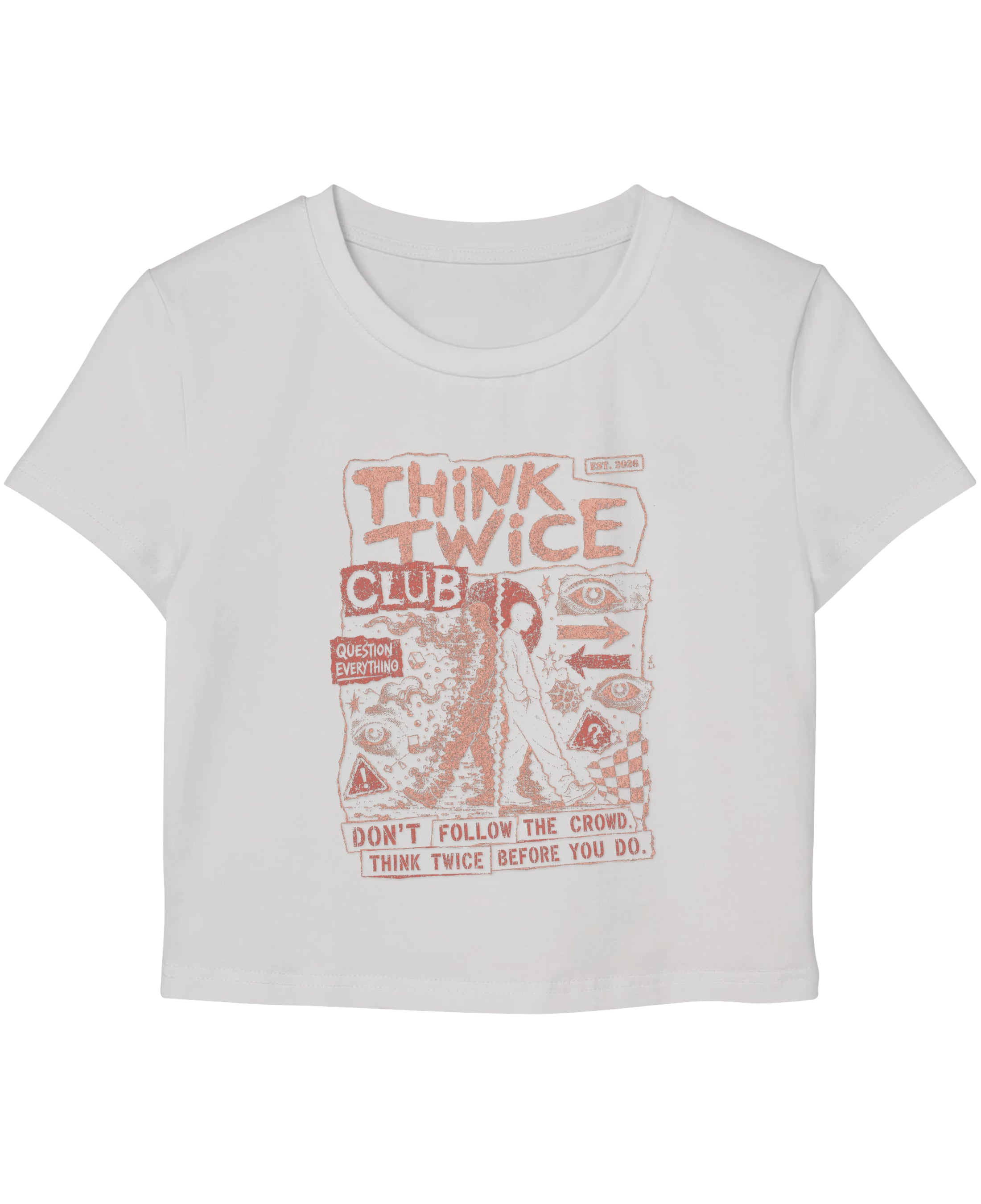 White Baby Tee Front Design