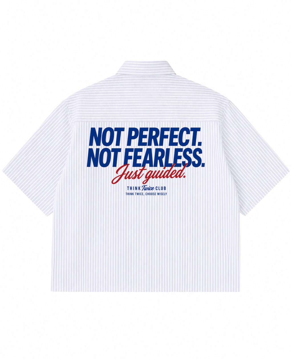 Blue Striped Oxford Boxy Shirt Back Design