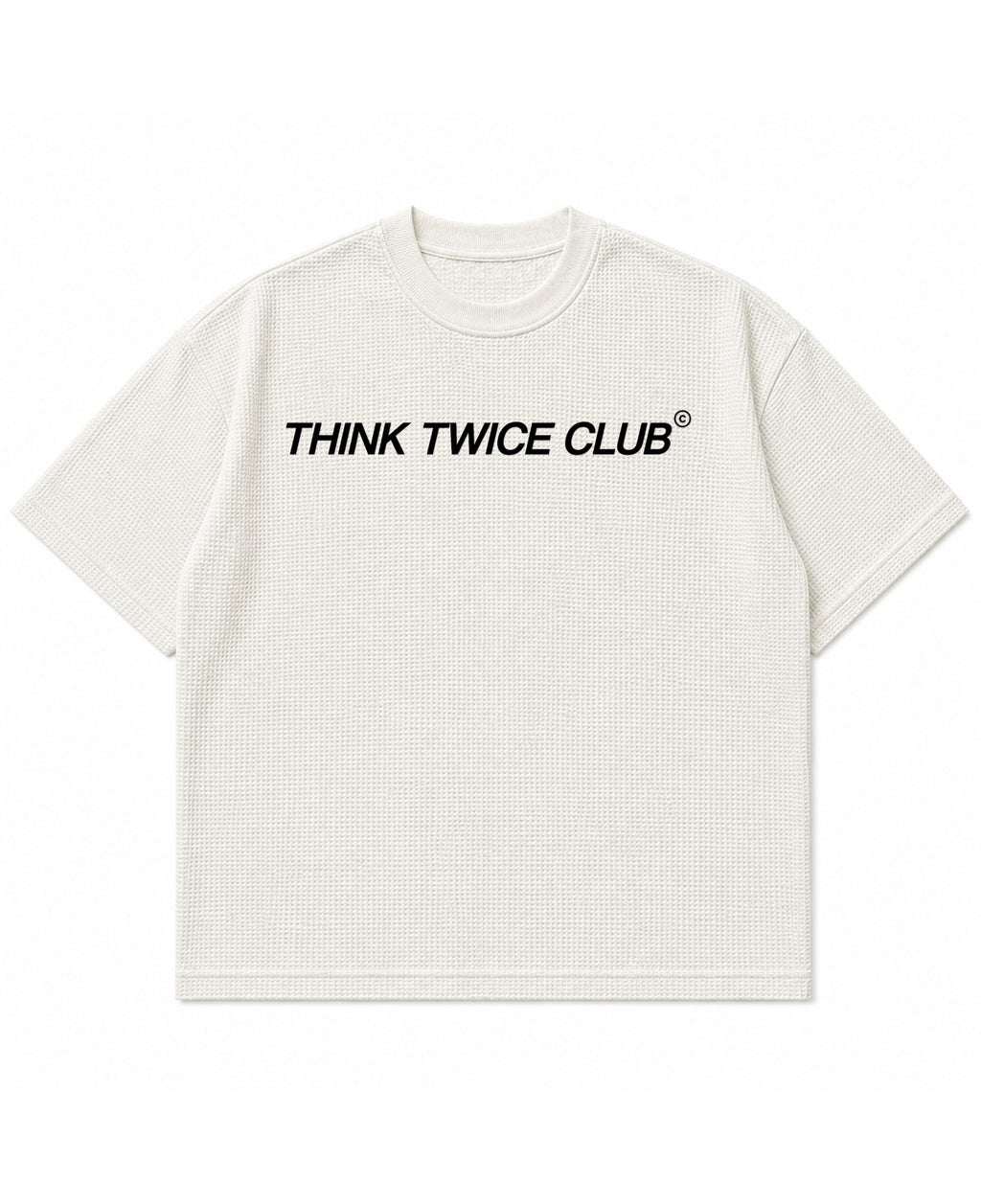 Off-white waffle boxy fit Front Design