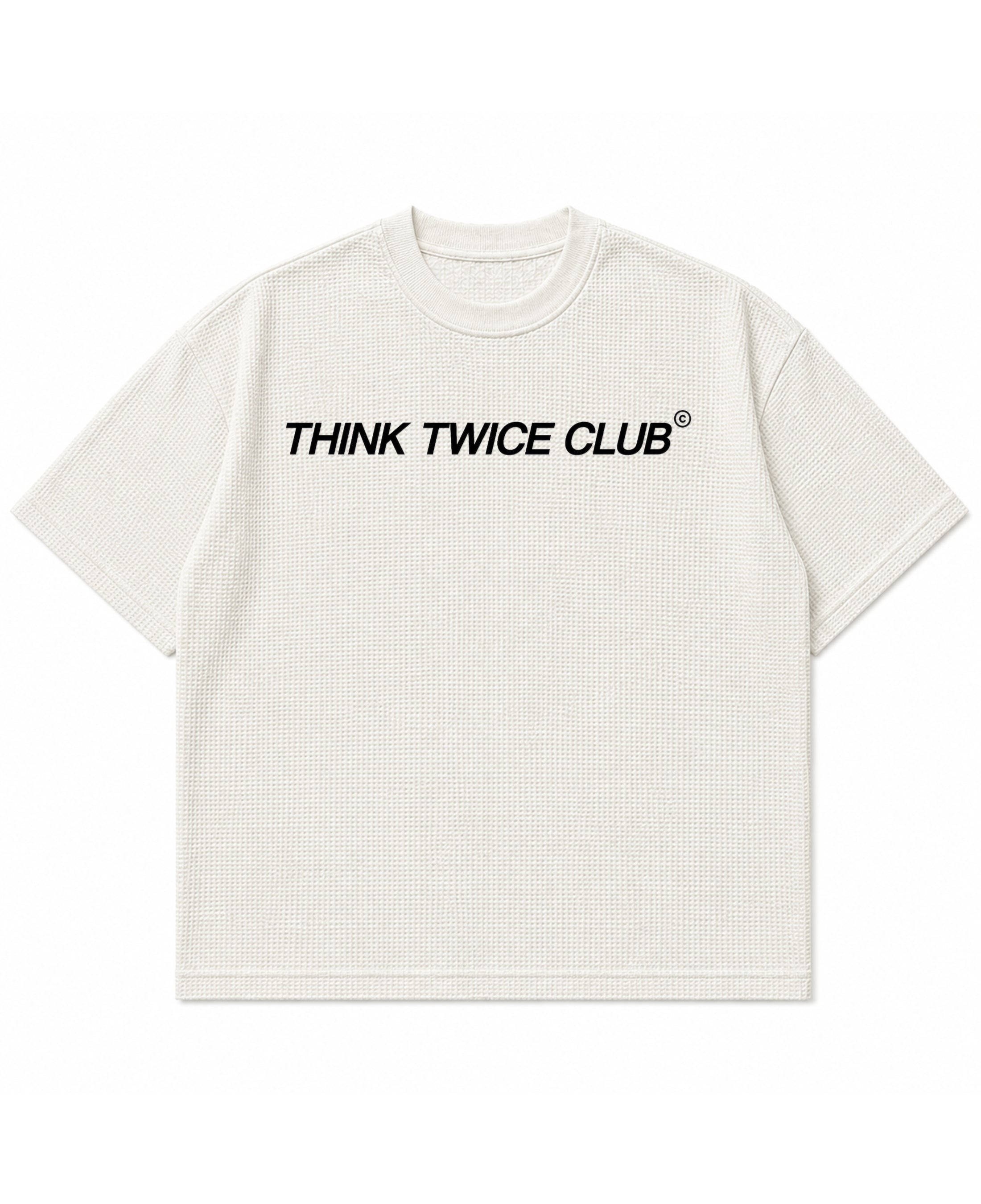 Off-white waffle boxy fit Front Design