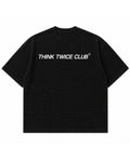 Black waffle boxy fit Front Design