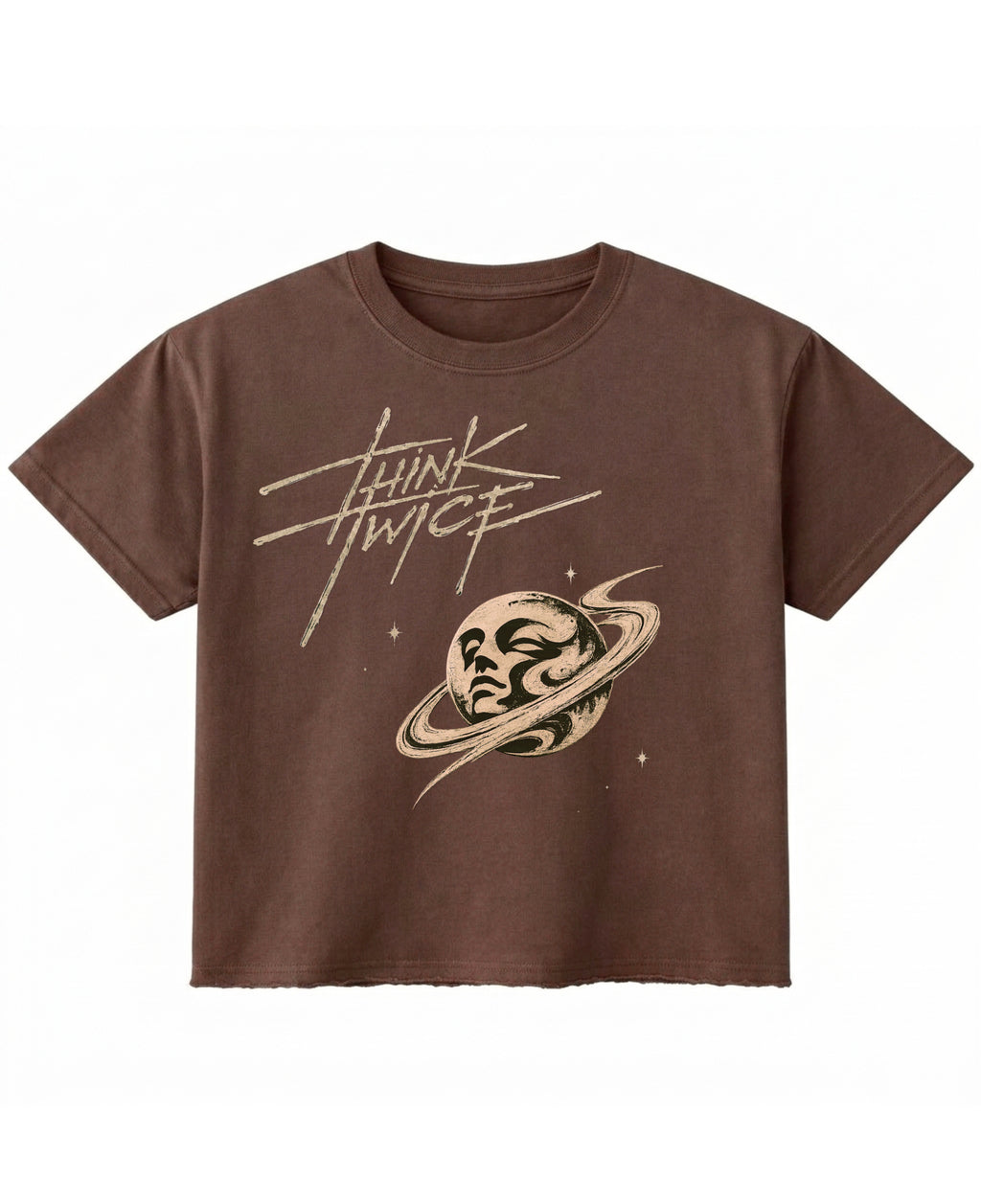 Brown Boxy Fit T-shirt Front Design
