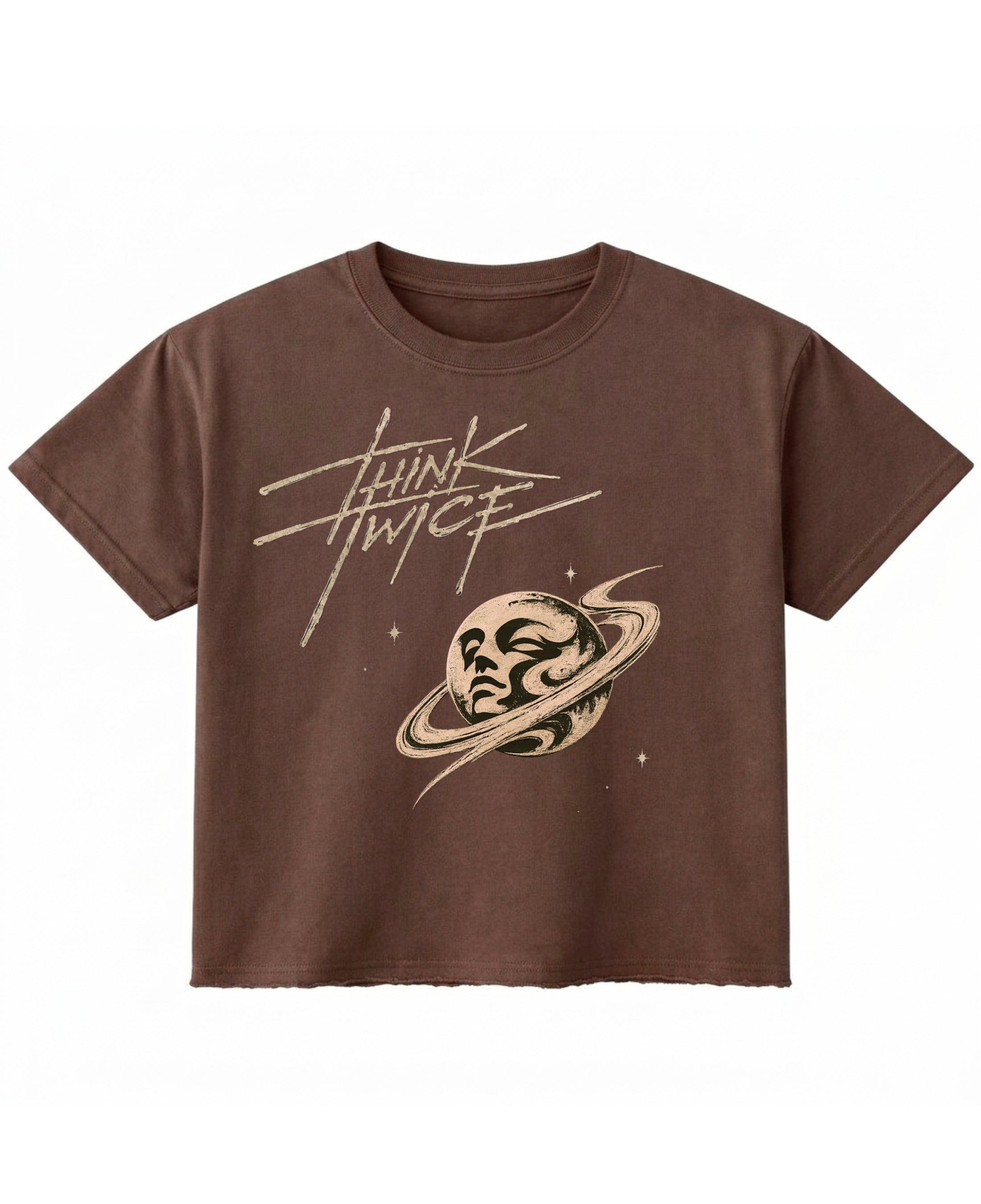 Brown Boxy Fit T-shirt Front Design