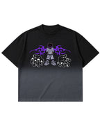 Black Ombré Wash Boxy Fit T-shirt Front Design