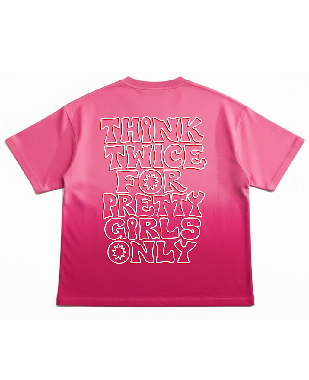 Pink Sunfade Ombré Wash Boxy Fit T-shirt Back Design