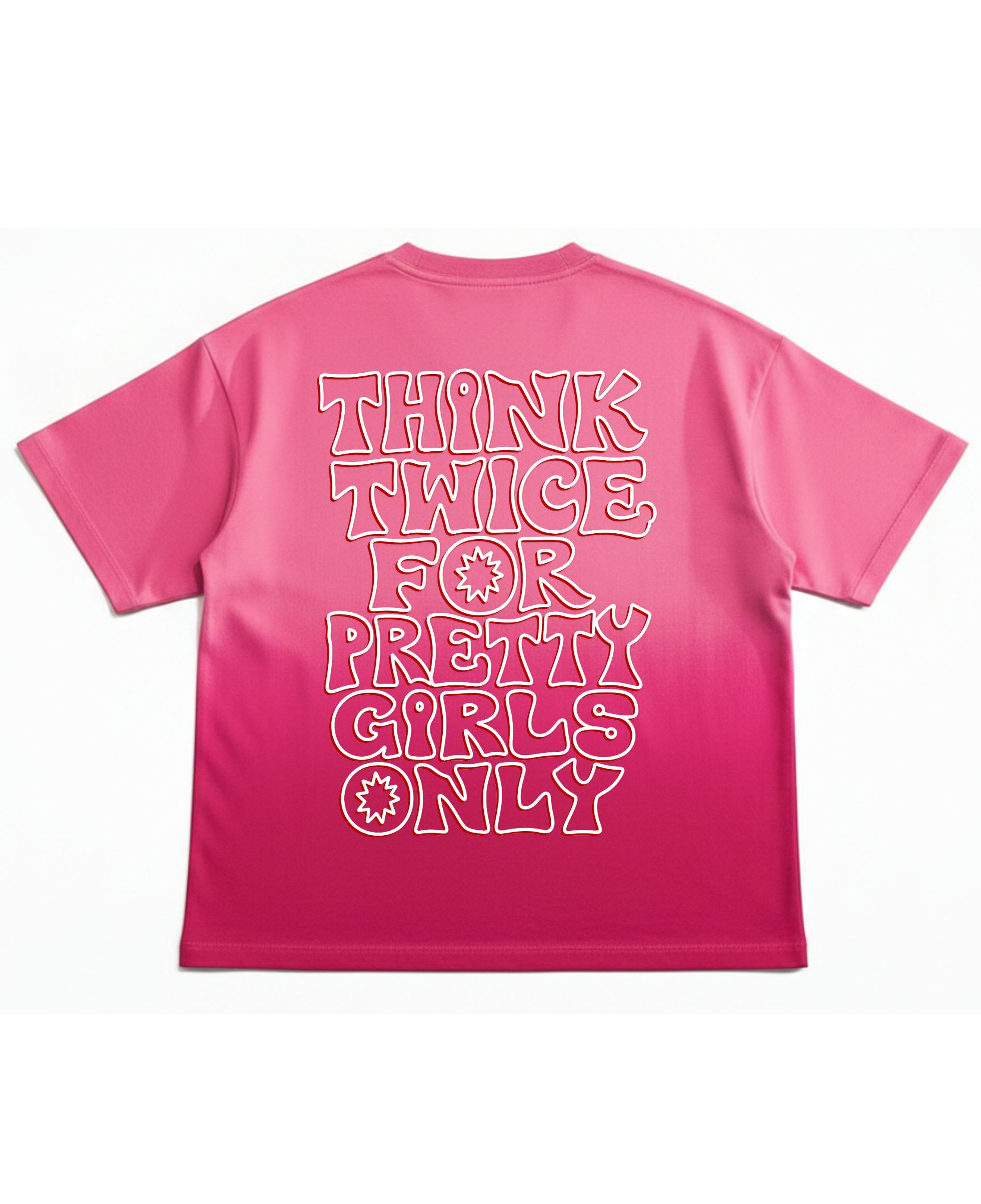 Pink Sunfade Ombré Wash Boxy Fit T-shirt Back Design